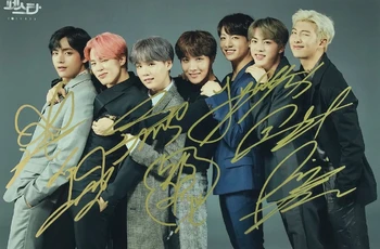 

hand signed Bangtan Boys V SUGA J-HOPE Jung Kook JIN JIMIN RM autographed group photo 5*7 79E