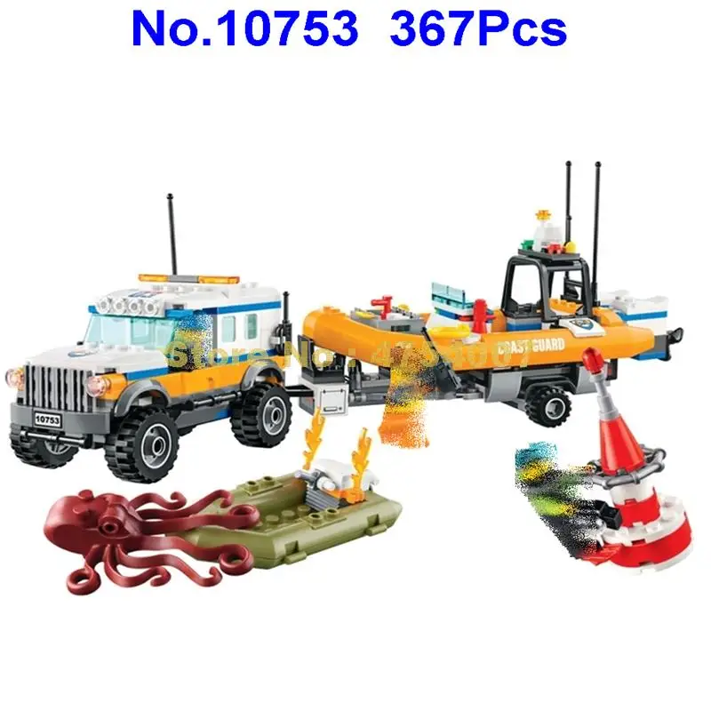 

10753 367pcs city series rescue team remain coast guard bela building block 60165 Toy