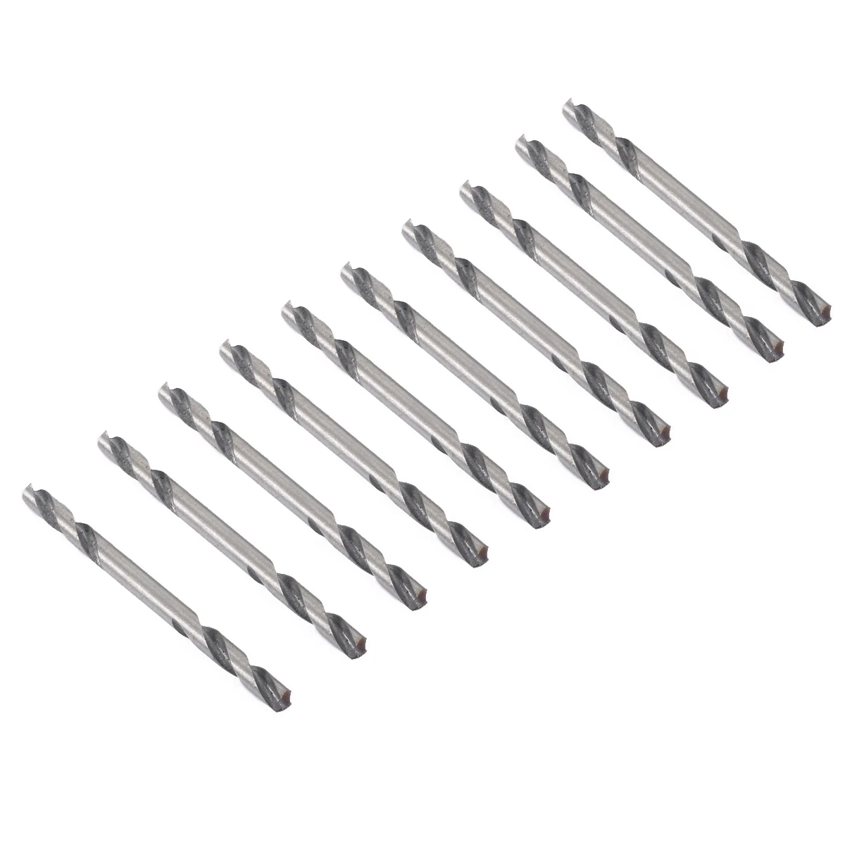 10pcs 3.2mm Dia. HSS Double Ended Spiral Drill Bits Twist Drill Tools Set For Aluminum Alloy Plastic Low Hardness Drilling Tool