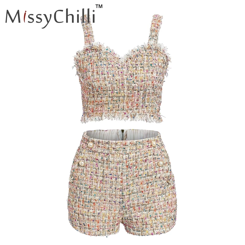 MissyChilli Lurex tweed Клубные костюмы из трех предметов женский сексуальный блейзер с длинным рукавом пальто женские осенние элегантные вечерние пиджаки