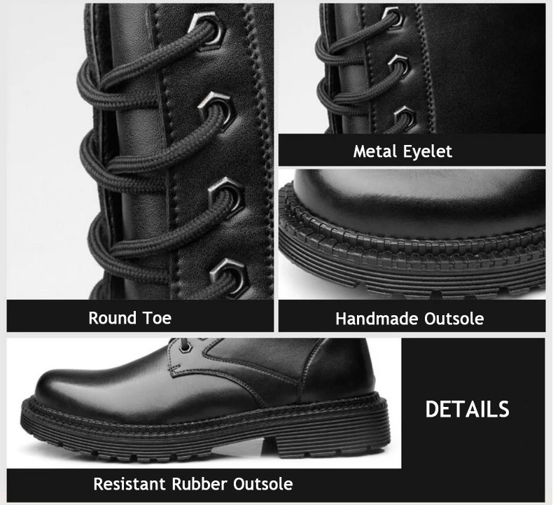 Men's Boots' Mens Mid-calf Winter Boots Men Waterproof Lace-up Military Boots' Men Tactical Boots Army Desert Boot Plus Size 45  (6)