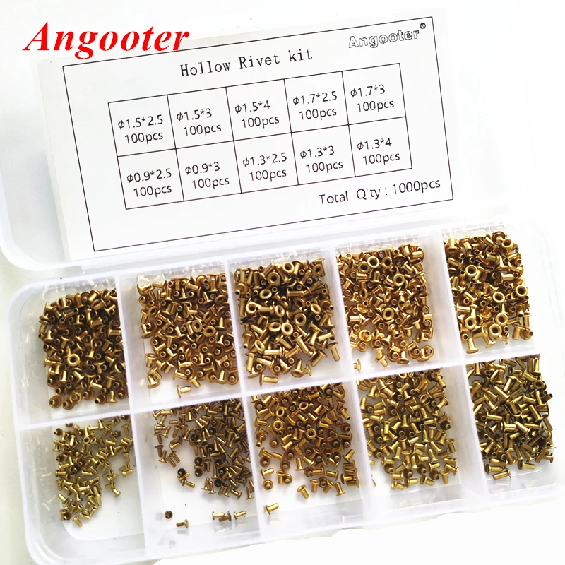 

1000pcs/set Copper Rivet Kit M0.9 M1.3 M1.5 M1.7 Mix Tubular Rivets Double-sided Circuit Board PCB Nails GB876