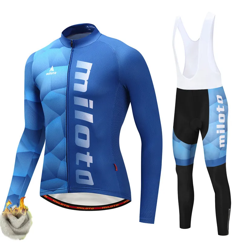 Miloto Winter Thermal Fleece Cycling Jersey Set Warm Bicycle Cycling