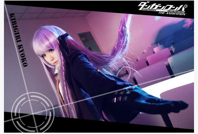 Danganronpa Косплэй Kirigiri Киоко Косплэй Хэллоуина Dangan Ronpa Косплэй форма костюмы, пальто + рубашка + юбка + галстук