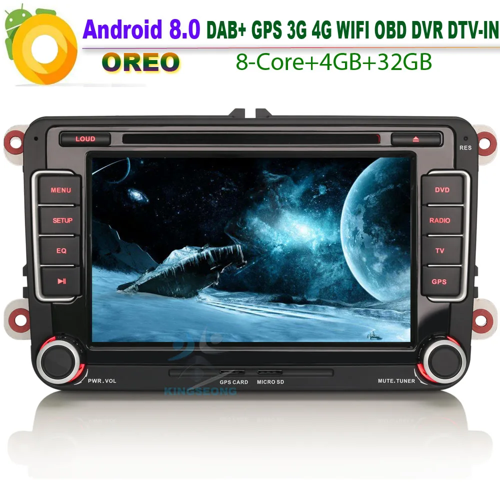 Автомагнитола на Android 8 0 для VW Passat B6 B7 стерео Wi Fi 4G GPS TPMS Bluetooth RDS OBD USB SD DVR|CD-плеер