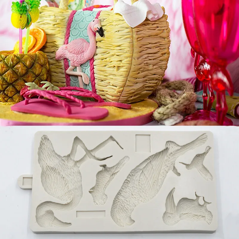 Flamingo/Parrot Silicone Mold Decoration Tool Chocolate Cake Gumpaste Sugarcraft Kitchen Utensils | Дом и сад
