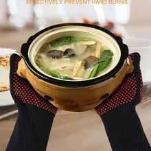 Перчатки безопасности L 35 см 350 градусов высокая температура микроволновая печь духовка, барбекю изоляция анти-скальдинг Защита от царапин перчатки