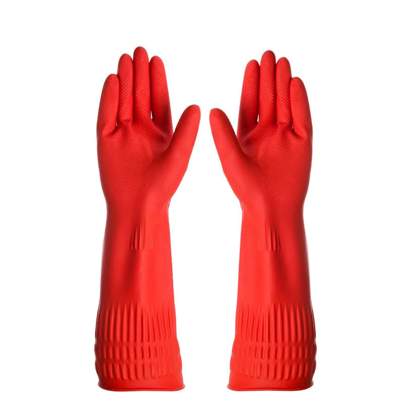 Thicker long sleeve latex gloves waterproof and durable luva limpeza
