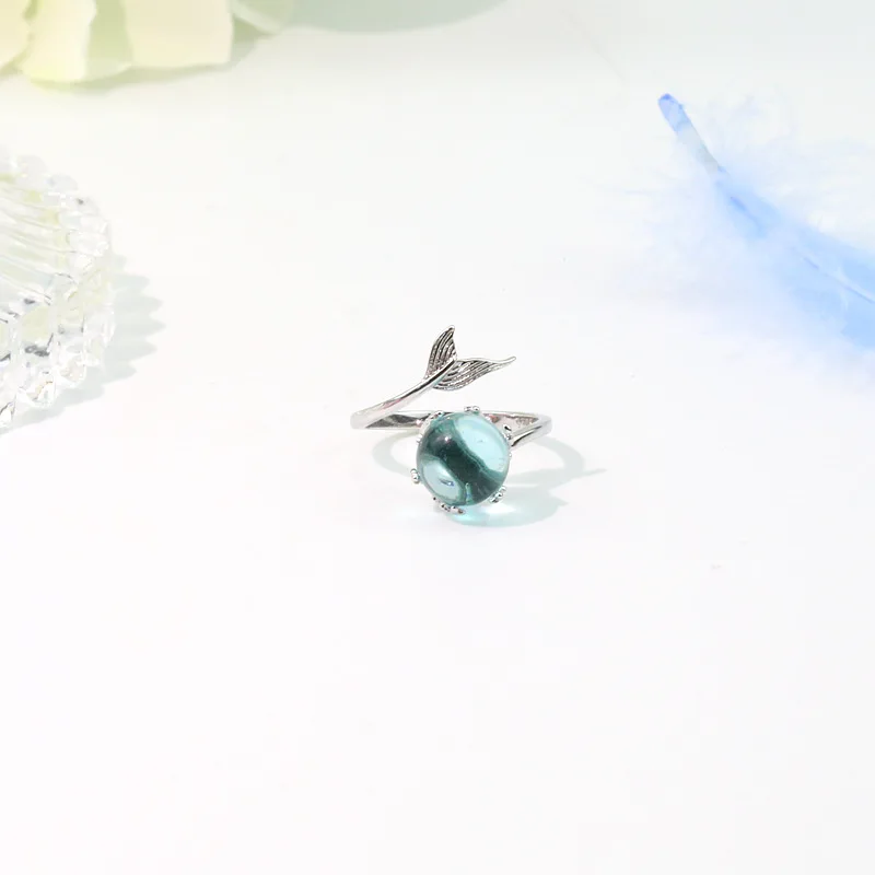 

Personality Punk Vintage 925 Sterling Silver Fish Rings Thai Silver Opening Adjustable Rings For Women Men bague