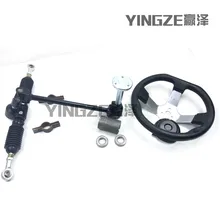 Картинг детская коляска ATV UTV 6 дюймов фланец колеса реечное и зубчатое управление шестерни универсальный шарнир Поперечная рулевая тяга с 27 см рулевое колесо