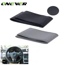 Onever Leather Car Steering Wheel Cover Auto Car Stitch On Wrap Cover for Diameter 38cm Car Steering Wheel protective Cover