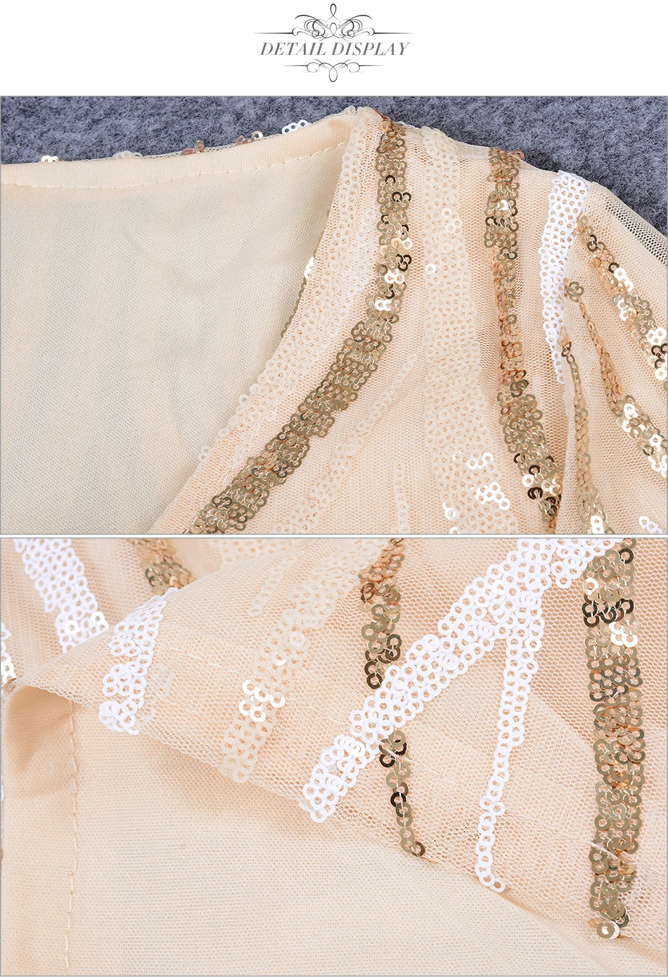Женское вечернее платье миди ADYCE, персиковое платье средней длины, расшитое пайетками, с глубоким V-образным вырезом, длинным рукавом, в стиле звезд, для клуба, для зима