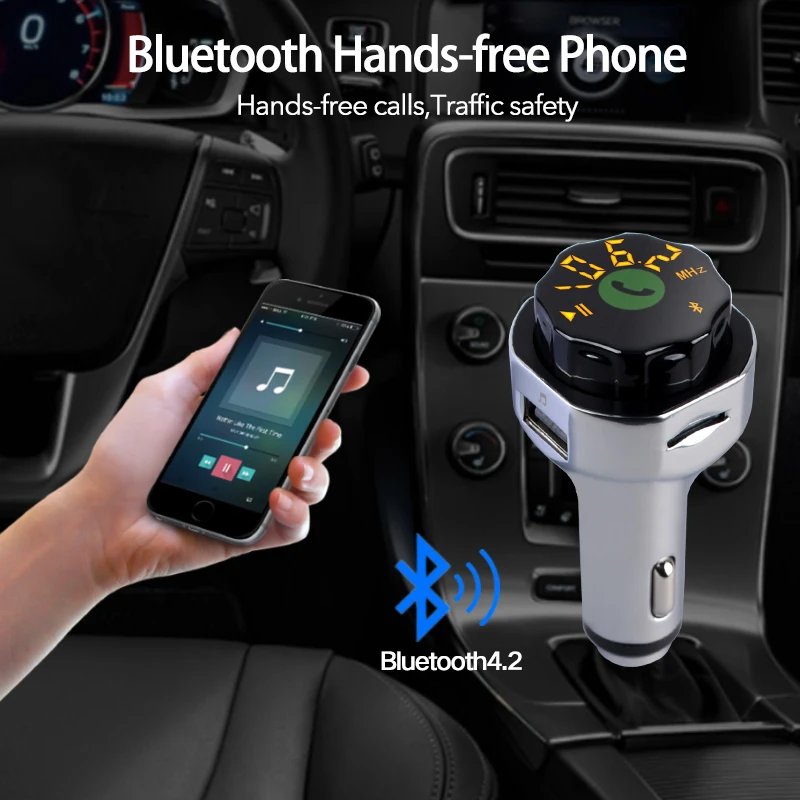 Беспроводной Bluetooth fm-передатчик адаптер MP3 плеер Hands-free автомобильный комплект FM модулятор Поддержка U диск TF карта двойное автомобильное зарядное устройство