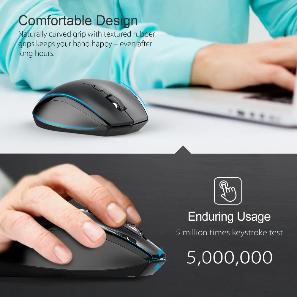 TeckNet Alpha Ergonomic 2.4G Wireless Optical Mobile Mouse with USB Nano Receiver for Laptop PC Computer 6 Buttons TeckNet Alpha Ergonomic 2.4G Wireless Optical Mobile Mouse with USB Nano Receiver for Laptop PC Computer 6 Buttons