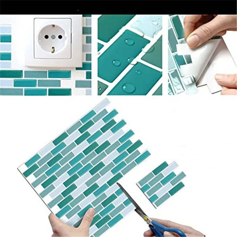 

Self Adhesive Mosaic Tile Wall decal Sticker DIY Kitchen Bathroom Home Decor Vinyl