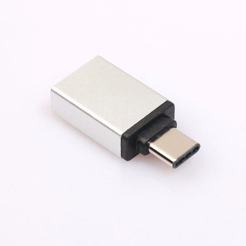 Металлический Тип usb-C "папа" в USB 3,0 Женский конвертер адаптер OTG для Nexus 5X6 P Xiaomi Mi4C Mi4S Mi5 плюс Zuk Z2 OnePlus 3 Тип C - Цвет: Серебристый