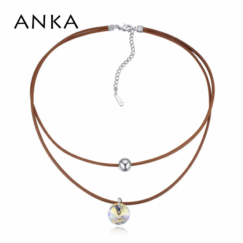 

ANKA double layer shinning crystal choker necklace Crystal from Swarovski for women fashion necklace jewelry cute gift 125137