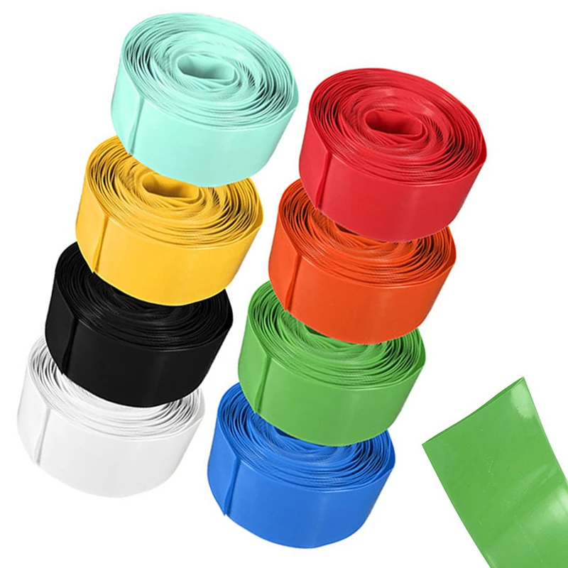 

Hot Sale 5M (18650 18500 Battery) 29.5MM Flat 18.5MM in Round PVC Heat Shrink Tubing Tube Wrap Kits Clear 5 Colors Best Price