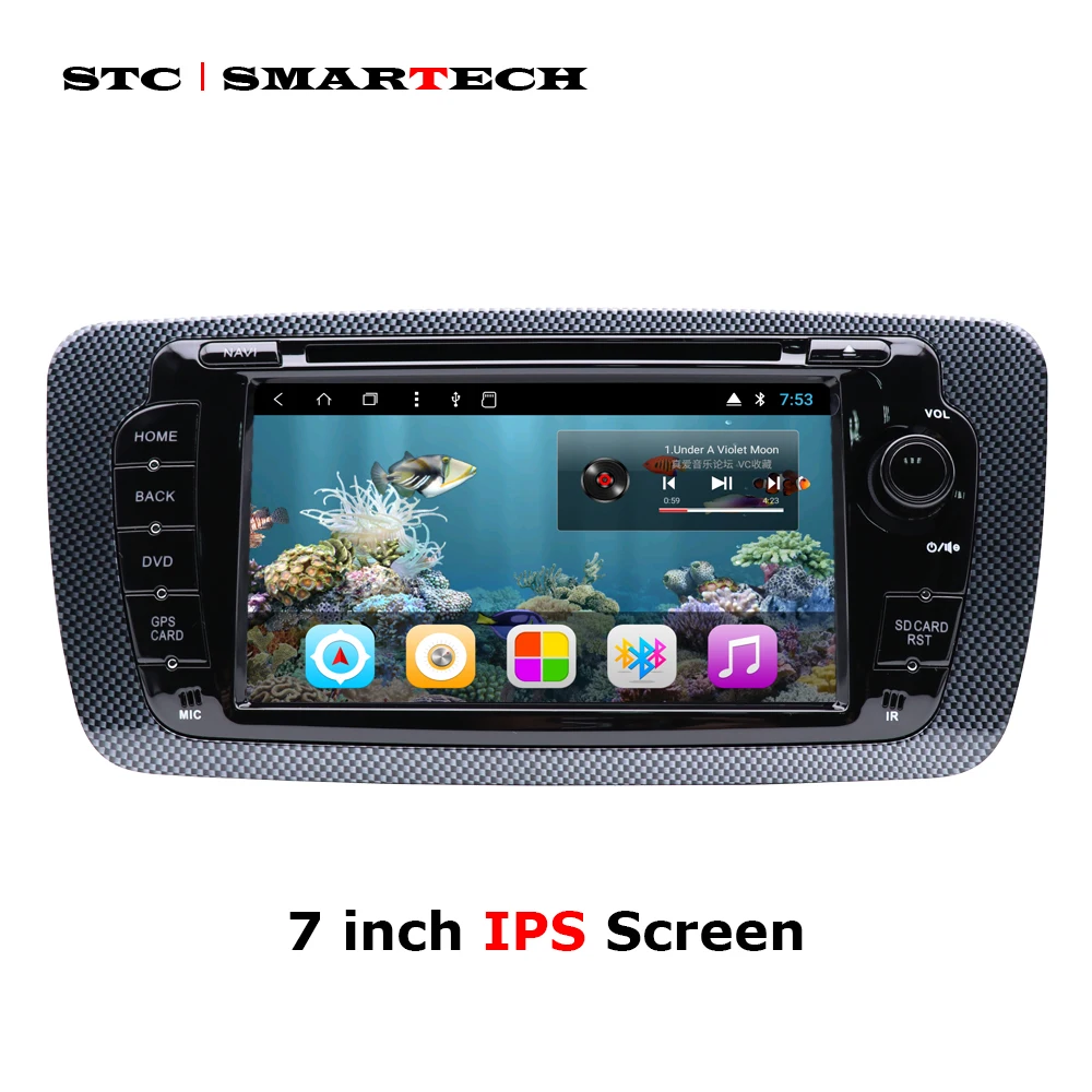 Discount SMARTECH 2Din 7 inch IPS Screen Android 8.1 OS For Seat Ibiza Car GPS Radio DVD Player With CAN-BUS Octa-Core 2GB RAM 32GB ROM 1