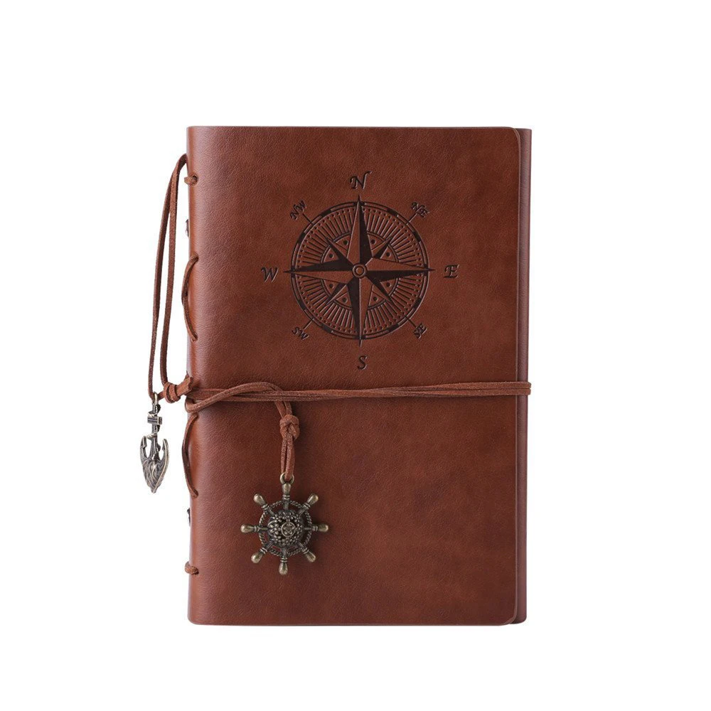 

Leather Writing Journal Notebook, Leather Journal Refillable Travelers Notebook Zipper Pocket Perfect for Writing Gifts