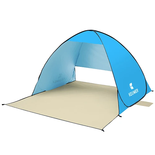 Наружные автоматические палатки для кемпинга пляж Открытый 2 Человек Палатка Мгновенный Всплывающий открытый тент анти УФ Sunshelter - Цвет: Light blue