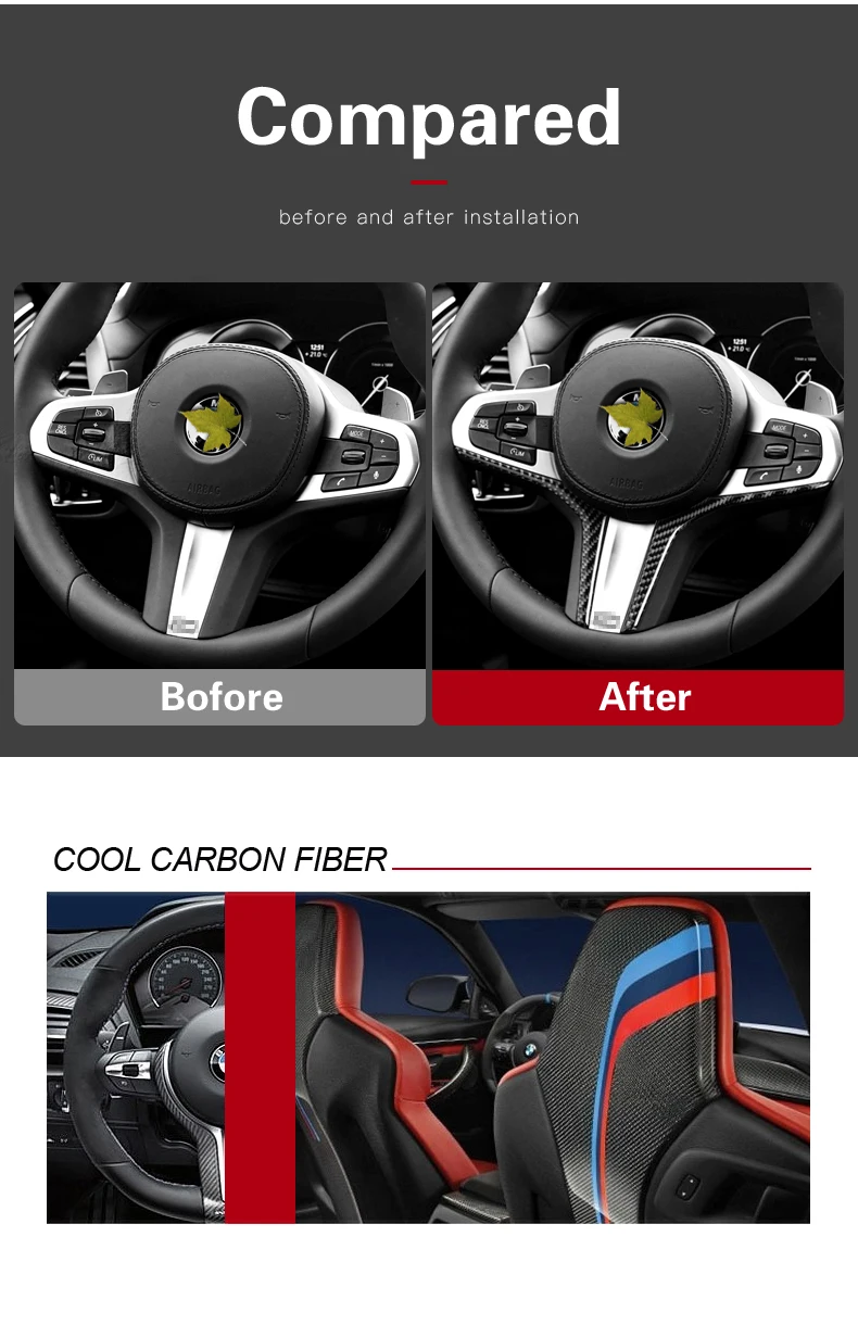 Авто аксессуары украшение интерьера углеродного волокна руль отделка наклейки автомобиль Стайлинг для BMW G01 G02 G30 X3 X4 5 серии