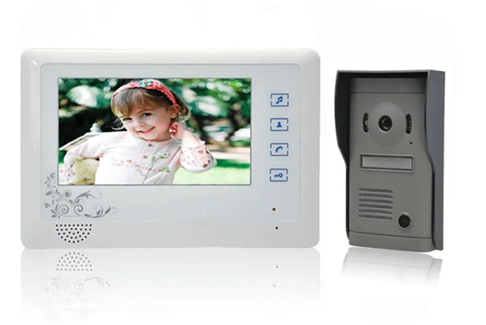 7 inch LCD Display Wired Intercom System Video Door Phone