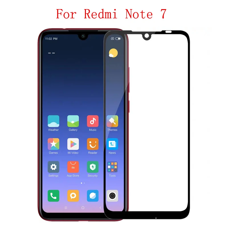 Новинка 9D закаленное стекло для Xiaomi redmi note 7 полное покрытие защита экрана закаленное стекло для Xiaomi redmi note 7 pro стеклянная пленка - Цвет: For Redmi Note 7