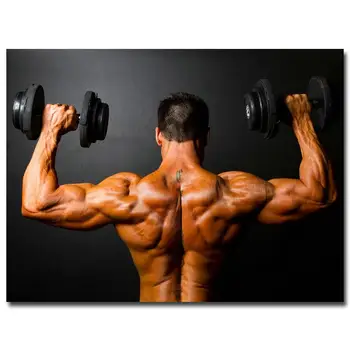 

NICOLESHENTING Bodybuilding Motivational Art Silk Poster 12x18 24x36inch Fitness Exercise Wall Pictures Gym Room