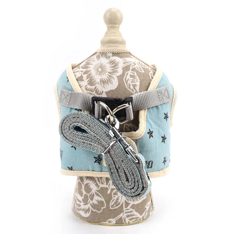 

Pet Cat Dog Harness Safety Walking Cat Collar Leash Pet Traction Elegant British Style Cute Jacket Leash