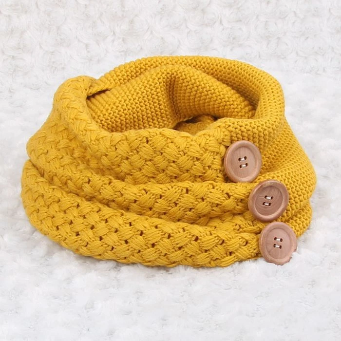 60 cm invierno de punto grueso para mujer bufandas calientes mujeres de lana Color sólido tejer de la bufanda collares gruesos de cobertura de cuello de la capucha del abrigo bufanda|scarf