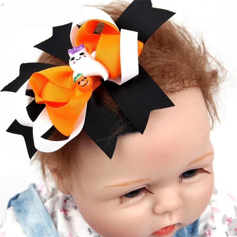 Newly Design 3D Halloween Cartoon Bat Ghost Decal Big Hair Clips Hairpins For Kids Little Girls Drop Shipping 80716 | Детская одежда и