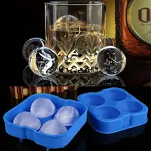 Виски кремния льда Куб шар сделать плесень Сфера плесень кирпич вечерние лоток Круглый Темно-синий лед шар формы поднос для ледяных шариков A609 PML