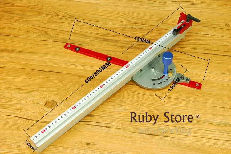 Miter Gauge + Miter Stop + 600mm/800mm Aluminium Fence with Metric Scale (Red Series)