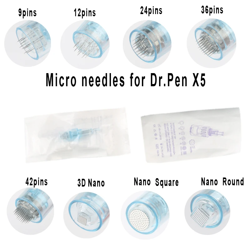

50pcs Bayonet Cartridge Needles 9 / 12 / 24 / 36 / 42pins Nano For Dr.Pen X5 Electric Derma Pen Microblading Needles