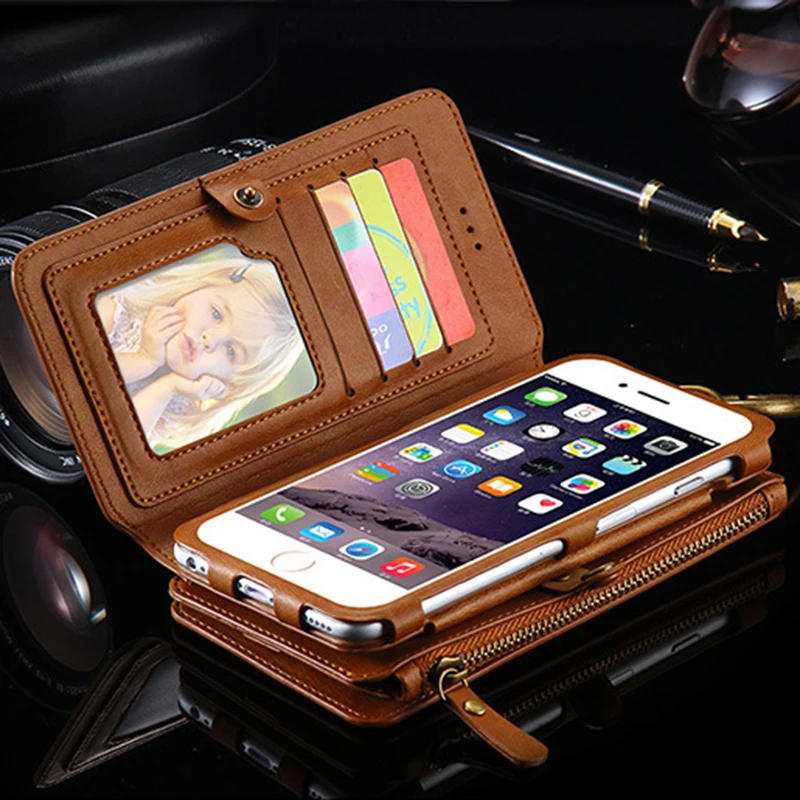 Luxury i5 5S Leather Wallet Case for Apple iPhone 7 7 Plus 6 6S Plus 5