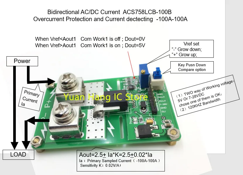 Acs758lcb-100b acs758lcb-100 acs758lcb acs758 AD/DC модуль перегрузки по току функция защиты звенела:-50a-50a