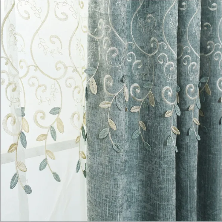 

Boy's New Curtain for Living Room Curtains Xuenier, Embroidered Blue Curtains Curtains for Bedroom Curtains Living Room Curtains