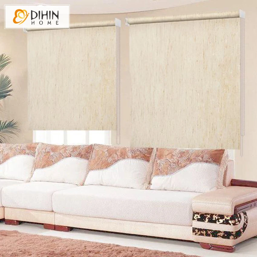 Утолщенные роликовые занавески DIHIN HOME из хлопка и льна для окон в натуральном