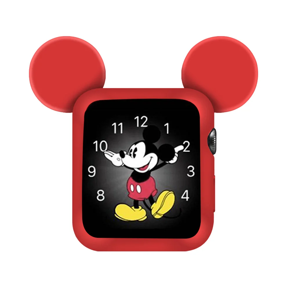 red Мультяшный чехол часы чехол для Apple watch, версии 4/3/2/1 40 мм 44 мм, 42 мм, 38 мм, версия корпус наручных часов iwatch, 4 3-полосный Soft Защитная пленка для экрана защитная оболочка - Цвет: red