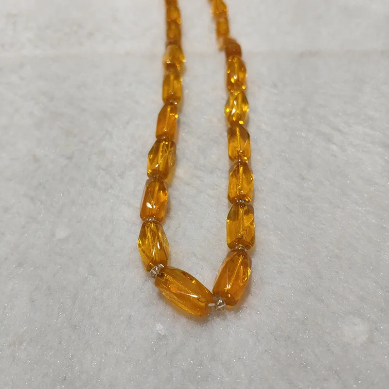 JYX 618 рекламная цепочка с желтым кристаллом 12,5x5,5 мм граненое ожерелье в форме кристалов 17,5 ”ювелирные изделия