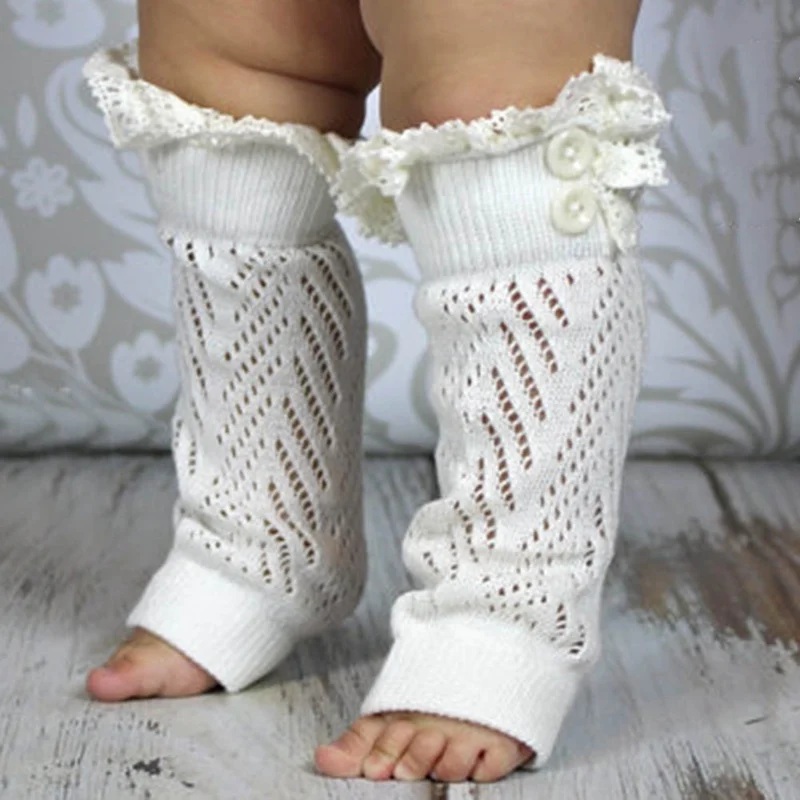 Для девочек Детские Гетры вязаные крючком кружева загрузки манжета для ноги теплые носки для девочек Legwarms