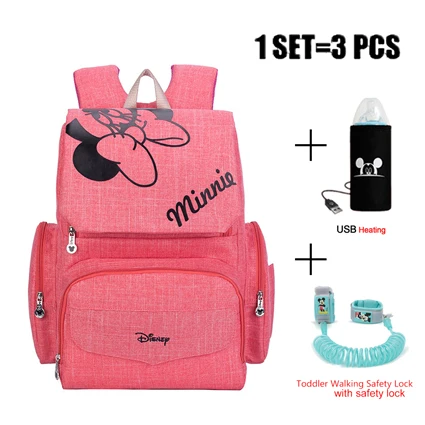 Дисней детская коляска пеленки мешок Mama Changing Bolsa Infantil Menina Mom baby Torba Na pieluky Maternidad мешок для прогулочной детской коляски подгузник - Цвет: Коричневый