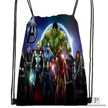 Пользовательские avengers_age Drawstring сумка-рюкзак милый рюкзак дети сумка(черный назад) 31x40 см#180612-02-30