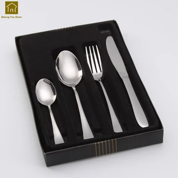 

European Luxury Dinnerware Set Cutlery Stainless Steel Hotel Table Flatware Posate Travel Portacoltelli Party Tableware QKF118