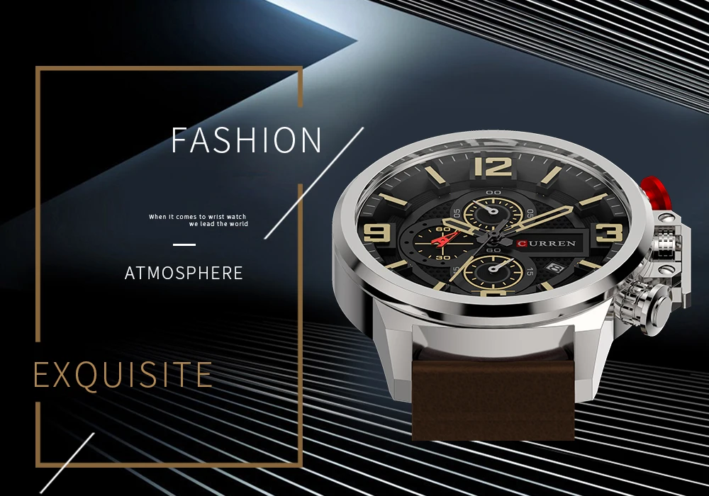 Модный Элитный бренд CURREN часы для мужчин кожаный ремешок Кварцевые спортивные часы хронограф мужские наручные часы 8278