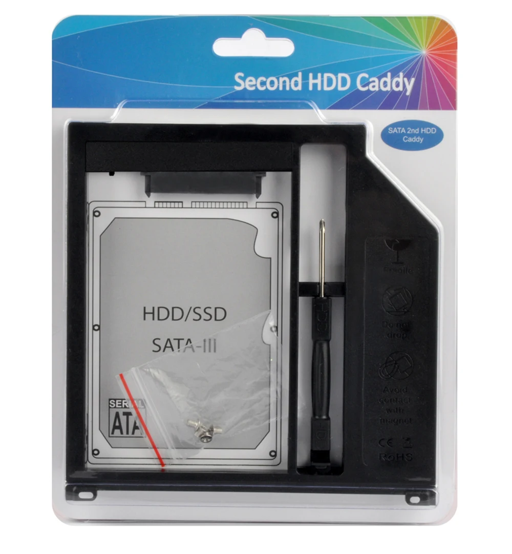 DeepFox пластиковый 2-й HDD твердотельный диск caddy 9,5 мм SATA 3,0 для 2," Корпус жесткого диска для Apple Macbook Pro Air 13" 1" 17"