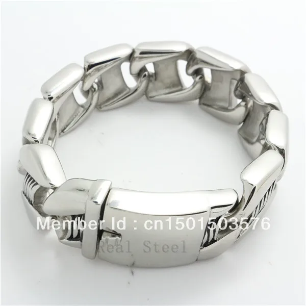 

Factory Price 30mm Huge&Heavy Bracelets&Bangles Dull Polish Men Biker Chain 316L Stainless Steel Bracelets for Brithday Gift