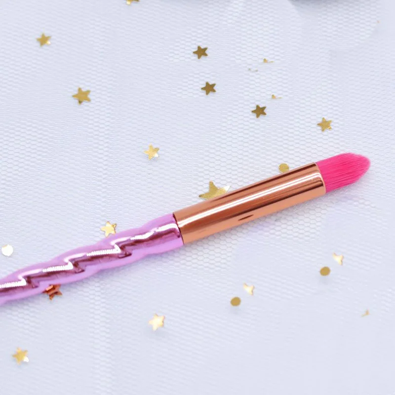 New Fashion 7pcs Lovely Pink Hair Makeup Brushes Set Foundation Blending Power Crease Brush Cosmetic Beauty Make Up Brush Tool