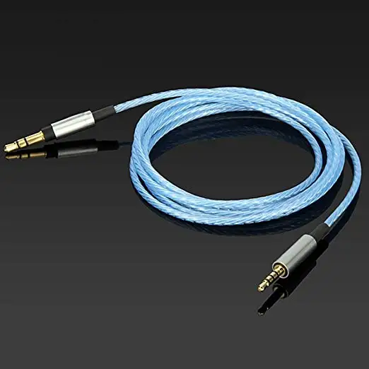 OKCSC EXK450 для K450 Сменные аудио кабели 3,5 мм Мужские наушники K451 K452 Q460 K480 посеребренные с кнопкой управления микрофоном - Цвет: Blue stright nomic
